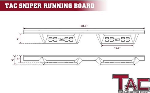 TAC Sniper Running Boards Fit 2005-2023 Toyota Tacoma Access Cab Truck Pickup 4" Drop Fine Texture Black Side Steps Nerf Bars 2pcs in Saudi Arabia