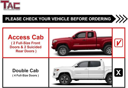 TAC Sniper Running Boards Fit 2005-2023 Toyota Tacoma Access Cab Truck Pickup 4" Drop Fine Texture Black Side Steps Nerf Bars 2pcs in Saudi Arabia