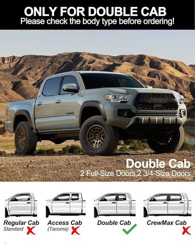 Running Boards Compatible with 2005-2023 Toyota Tacoma Double Cab,Steel Rock Slider for 2005-2023 Toyota Tacoma Double Cab,Steel Side Steps Nerf Bars in Saudi Arabia