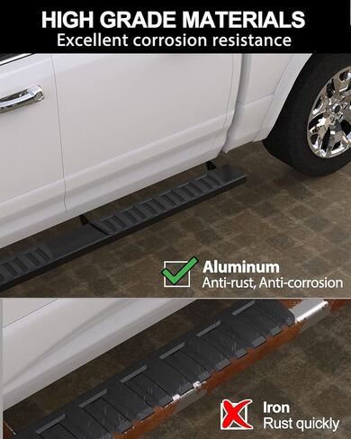 Running Boards Compatible with 2005-2023 Toyota Tacoma Double Cab,Steel Rock Slider for 2005-2023 Toyota Tacoma Double Cab,Steel Side Steps Nerf Bars in Saudi Arabia