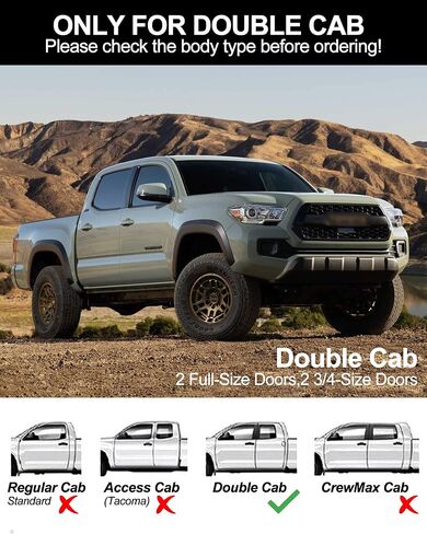Running Boards Compatible with 2005-2023 Toyota Tacoma Double Cab,Steel Rock Slider for 2005-2023 Toyota Tacoma Double Cab,Steel Side Steps Nerf Bars in Saudi Arabia