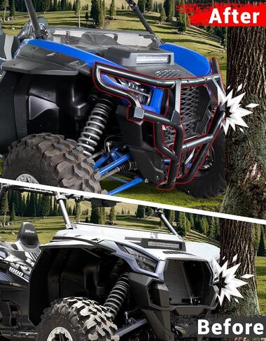 ممتص الصدمات الأمامي الرياضي لـ Kawasaki Teryx KRX 1000 2020-2025، واقي حماية المصباح الأمامي المدمج، واقي فرشاة أسود لملحقات Teryx KRX4 1000 2023-2025، استبدل OEM #99994-1302 in Kuwait