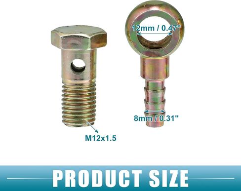 بانجو بولت M12x1.5 8 مم بانجو بولت خرطوم بارب تركيبات محول تركيب خط الفرامل مع غسالات نحاسية لسيارة الدراجات النارية (مجموعة من 2) in Saudi Arabia