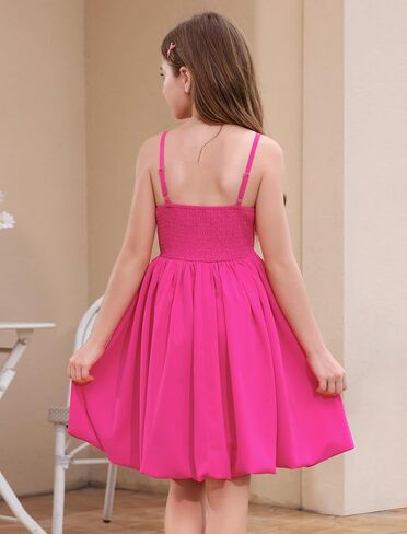 IBAKOM Girl Sleeveless Formal Party Dress Ruffle Smocked Flower Bud Skirt Teen Fancy Pageant Homecoming School Prom Dress in Saudi Arabia