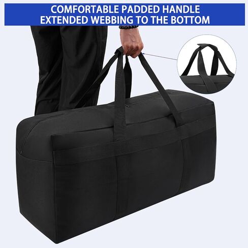 Extra Large Duffle Bag with Zippers Heavy Duty Storage Duffle Bag for Travel, Camping, Moving, Storage and More (Black, 200L) in Saudi Arabia