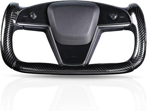 غطاء عجلة القيادة لـ Tesla Yoke غطاء عجلة القيادة مخصص لـ Tesla Model S 2021-Present/Model X 2021-Present Accessories، مضاد للانزلاق، قبضة مريحة، مسامي، أسود غير لامع in Kuwait