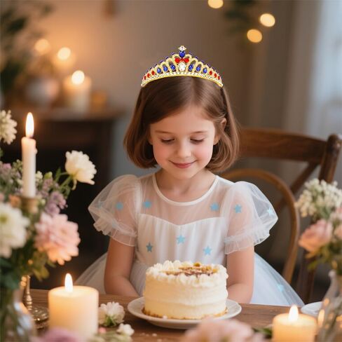 Ahoney Princess Tiara Gold Crown Crystal Tiara Costume Hair Accessories for Women Girls Birthday Halloween Cosplay in Saudi Arabia