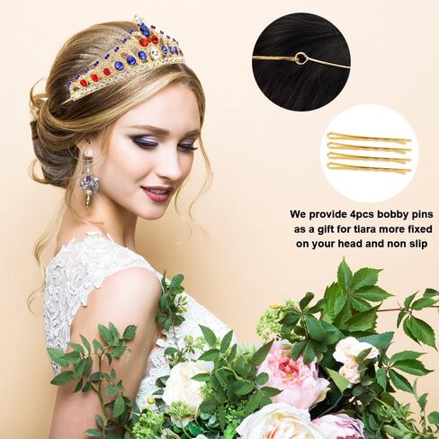 Ahoney Princess Tiara Gold Crown Crystal Tiara Costume Hair Accessories for Women Girls Birthday Halloween Cosplay in Saudi Arabia