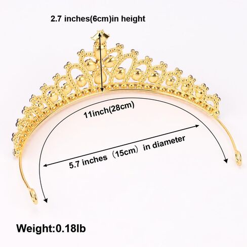Ahoney Princess Tiara Gold Crown Crystal Tiara Costume Hair Accessories for Women Girls Birthday Halloween Cosplay in Saudi Arabia