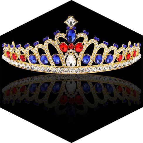 Ahoney Princess Tiara Gold Crown Crystal Tiara Costume Hair Accessories for Women Girls Birthday Halloween Cosplay in Saudi Arabia