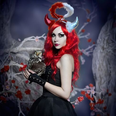 Halloween Red White Devil Horns Angel Halo Headband Cosplay Costume Headband Hair Accessories for Halloween Party in Saudi Arabia