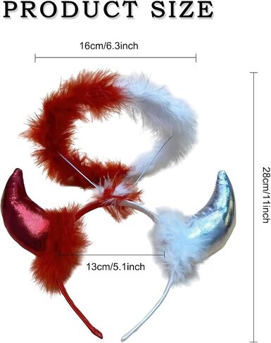 Halloween Red White Devil Horns Angel Halo Headband Cosplay Costume Headband Hair Accessories for Halloween Party in Saudi Arabia
