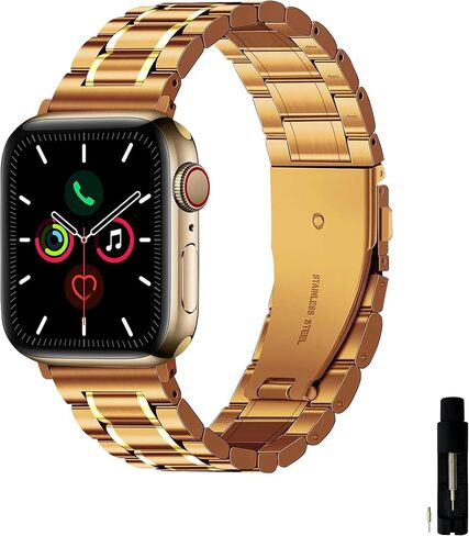 Stainless Steel Solid, apple watch bands for women, Wear-resistant,apple watch bands for men, Heavy Polished, with Series 1-9/SE/Ultra (38-49mm) For Women&Men bands in Saudi Arabia