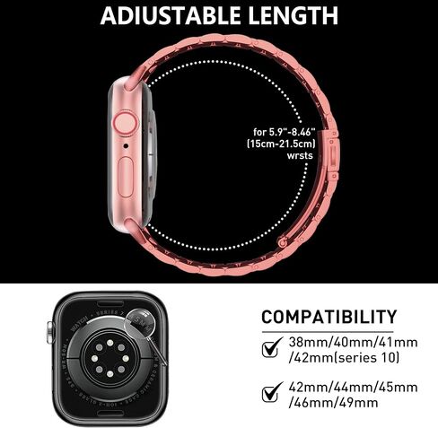 Stainless Steel Solid, apple watch bands for women, Wear-resistant,apple watch bands for men, Heavy Polished, with Series 1-9/SE/Ultra (38-49mm) For Women&Men bands in Saudi Arabia