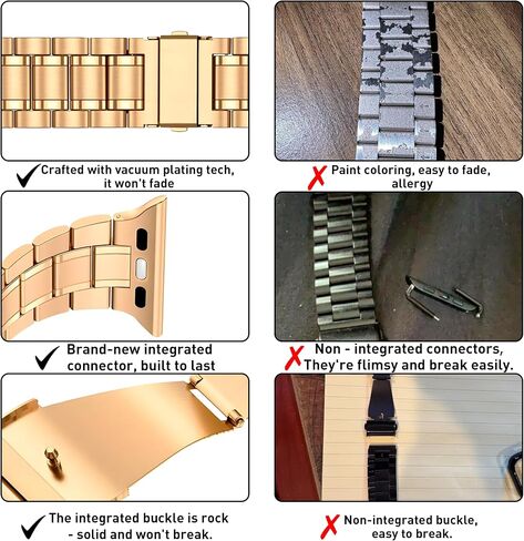 Stainless Steel Solid, apple watch bands for women, Wear-resistant,apple watch bands for men, Heavy Polished, with Series 1-9/SE/Ultra (38-49mm) For Women&Men bands in Saudi Arabia