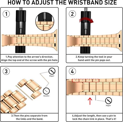 Stainless Steel Solid, apple watch bands for women, Wear-resistant,apple watch bands for men, Heavy Polished, with Series 1-9/SE/Ultra (38-49mm) For Women&Men bands in Saudi Arabia