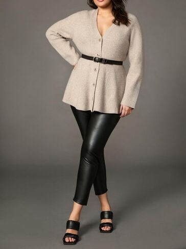 Womens Button Down Peplum Sweater Cardigan Long Sleeve Slim Fit V Neck Lightweight Ribbed Knit Top in Saudi Arabia