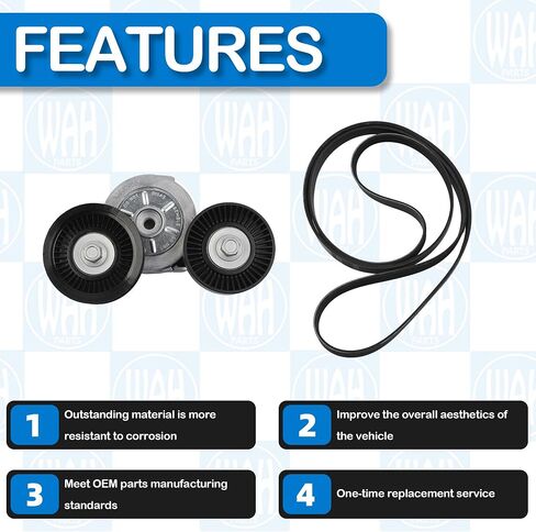 Engine Serpentine Belt Tensioner Drive Kit Compatible with 2002-2007 Dodge Ram 1500 Dakota Durango V6 V8 3.7L 4.7L 39120 53030958AG 6PK2225 in Saudi Arabia