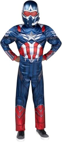 Jazwares 2025 Marvel Captain America SAM WILSON زي الهالوين للشباب للأولاد - بذلة مع قناع بلاستيكي in Saudi Arabia