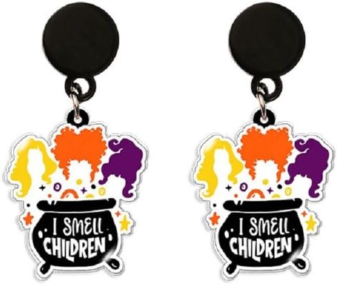 Hocus Pocus Halloween Witch Drop Dangle Earrings Acrylic Funny Halloween Horror Movie Print for Women Girls Cartoon Festive Jewelry in Saudi Arabia