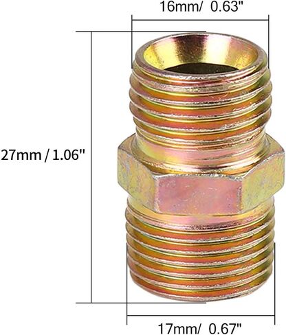 X AUTOHAUX 2 قطعة 3/8 بوصة NPT إلى M16 x 1.5 مللي متر معدن ذكر مستقيم خرطوم الهواء المناسب موصل محول للسيارة in Saudi Arabia
