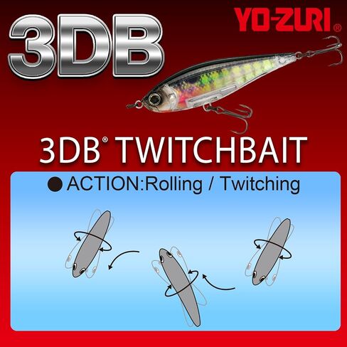 Yo-Zuri R1447-PGSH: 3Db Twitchbait (Ss) 90 مم 3-1/2 بوصة، ظل شبح بريزم in Saudi Arabia