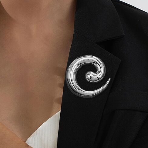 Spiral Brooch for Women Gold Chunky Swirl Pin Silver Spiral Statement Brooches Minimalist Brooches Pins Fashion Statement Jewelry Accessories in Saudi Arabia