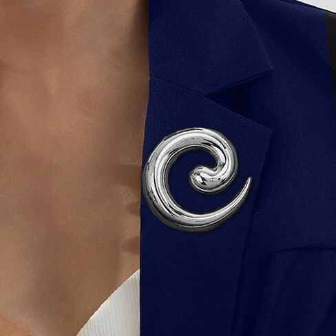 Spiral Brooch for Women Gold Chunky Swirl Pin Silver Spiral Statement Brooches Minimalist Brooches Pins Fashion Statement Jewelry Accessories in Saudi Arabia