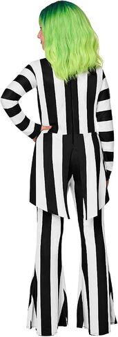 Spirit Halloween Beetlejuice Kids Striped Jumpsuit Costume| Officially Licensed | Beetlejuice Halloween Costumes in Saudi Arabia