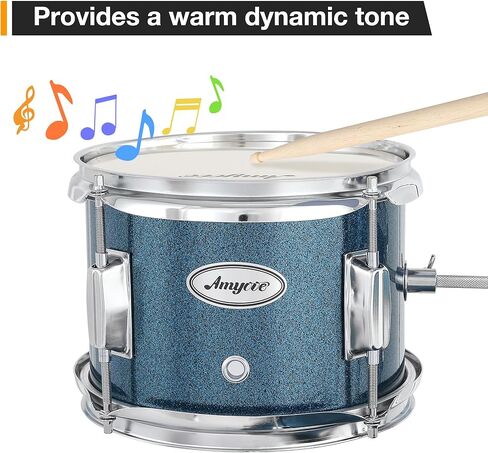 Drum Set, 3 Piece Junior Drum Set with with Cymbal, Tom, Bass Drum, Drumsticks, Bass Pedal and Drum Stool, Beginner Musical Instruments,Black in Kuwait