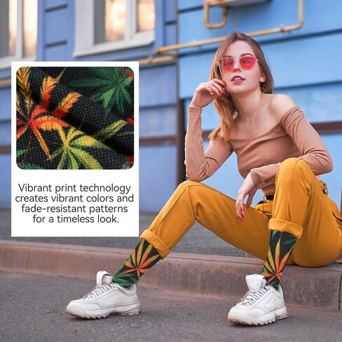 VividPrint 5-Toe Socks (3 Pairs) – Stylish Knee-High Socks for Women & Men, Breathable & Supportive One Size in Saudi Arabia