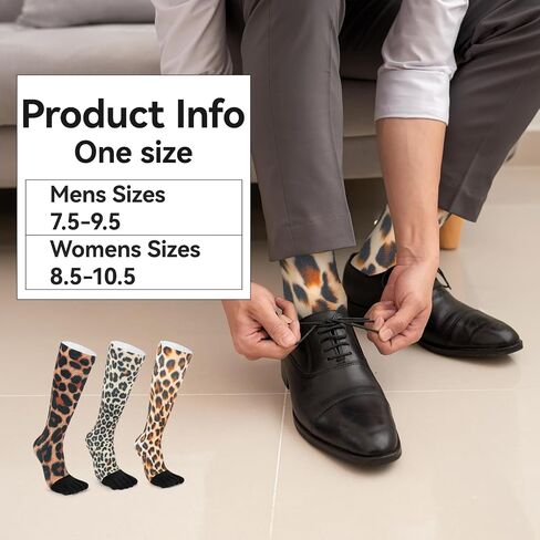 VividPrint 5-Toe Socks (3 Pairs) – Stylish Knee-High Socks for Women & Men, Breathable & Supportive One Size in Saudi Arabia