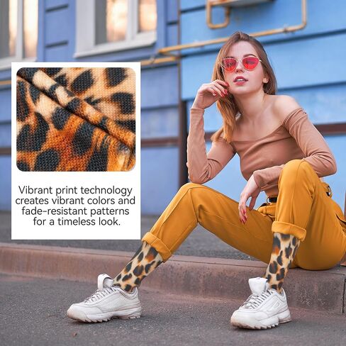 VividPrint 5-Toe Socks (3 Pairs) – Stylish Knee-High Socks for Women & Men, Breathable & Supportive One Size in Saudi Arabia