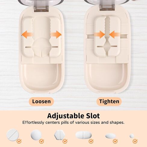 Portable Pill Cutter Splitter, 1/2 1/4 Pill Cutter Splitter for Small and Tiny Pills with Storage Box (White) in Kuwait
