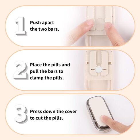 Portable Pill Cutter Splitter, 1/2 1/4 Pill Cutter Splitter for Small and Tiny Pills with Storage Box (White) in Kuwait