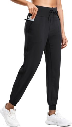 G Gradual Women's Joggers Zip Pockets Drawstring Gym Sweatpants High Waisted Tapered Pants for Workout, Travel, Lounge in Saudi Arabia