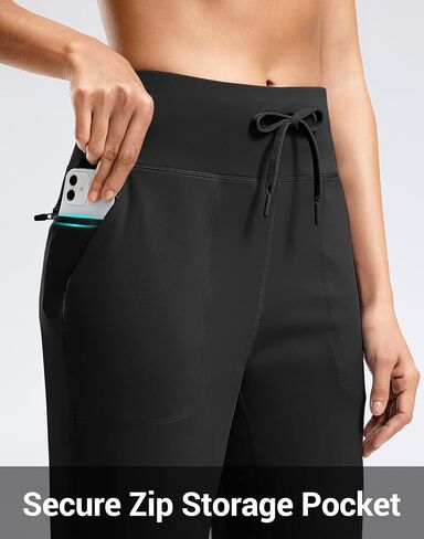 G Gradual Women's Joggers Zip Pockets Drawstring Gym Sweatpants High Waisted Tapered Pants for Workout, Travel, Lounge in Saudi Arabia
