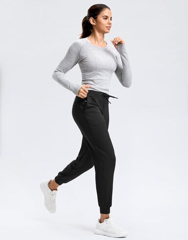 G Gradual Women's Joggers Zip Pockets Drawstring Gym Sweatpants High Waisted Tapered Pants for Workout, Travel, Lounge in Saudi Arabia