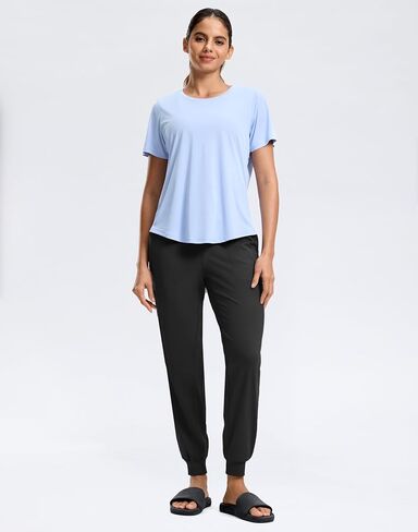 G Gradual Women's Joggers Zip Pockets Drawstring Gym Sweatpants High Waisted Tapered Pants for Workout, Travel, Lounge in Saudi Arabia