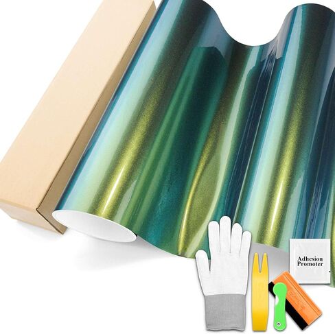 Galaxy Dust Gloss Spring Green Chameleon Metallic Color Shift Color Change الفينيل التفاف السيارات ملصق مائي ورقة الفيلم فقاعة الحرة تكنولوجيا إطلاق الهواء مع مجموعة أداة 1FTx5FT in Saudi Arabia