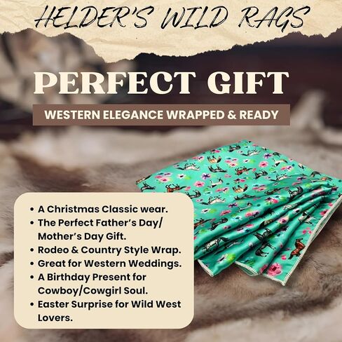 Wild Rag Silk Scarf 36'', Western Cowboy Bandana Wild Rags,Square Silky Animals Pattern Scarves in Saudi Arabia