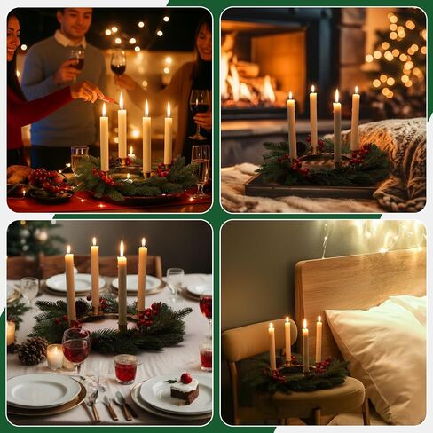 6 Pieces Christmas Advent Wreath Ring Advent Ring Candle Holder Gold Candle Wreaths Rings Xmas Metal Wrought Iron Candlestick Taper Metal Candle Holder for Christmas Advent Home Table Decorations in Kuwait
