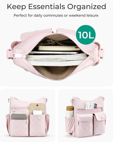 BAGSMART Nylon Crossbody Bags for Women, Handbags Shoulder Purses for Women, Travel Tote Bag with Multi Pockets in Kuwait