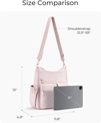BAGSMART Nylon Crossbody Bags for Women, Handbags Shoulder Purses for Women, Travel Tote Bag with Multi Pockets in Kuwait
