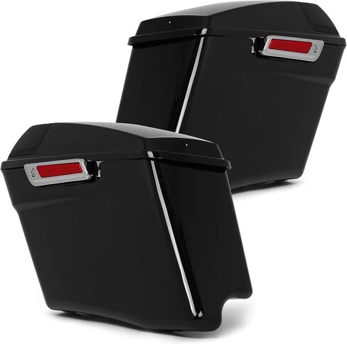 حقائب سرج ممتدة مقاس 5 بوصات من HECASA مع أغطية مكبر صوت 5X7 متوافقة مع جميع موديلات Harley Davidson 1993-2013، حقائب سرج Road King Street Glide Saddle باللون الأسود الزاهي in Saudi Arabia