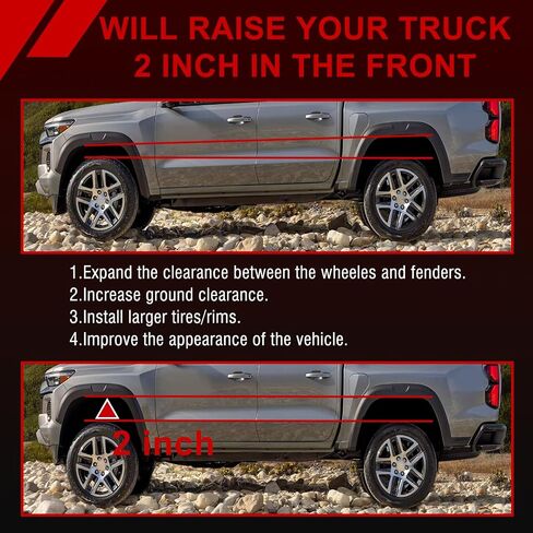 3" Leveling Lift Kit Compatible with Chevy Silverado 1500 GMC Sierra 1500 2007-2024 | No Drill Bolt-On Installation | Fits 35" Tires | Maintains OEM Ride | 07CH-3F in Saudi Arabia