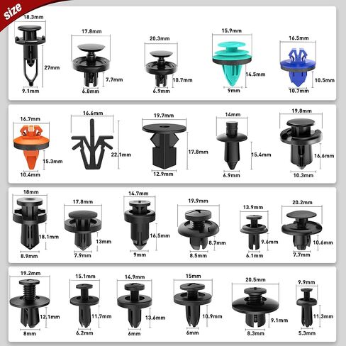 Nilight 101PCS Bumper&Splash Shield Retainer Metal Insert Clips for Acura Honda 91503-SZ3-003 91503-SZ5-003 91506-S9A-003 Toyota Fender Liner 90467-07215 4-Way Valve Tools Tire Caps Cores in Saudi Arabia