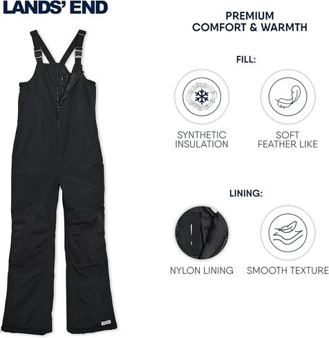 Lands' End boys Squall Waterproof Adjustable Insulated Iron Knee Snow Bib Overalls in Saudi Arabia