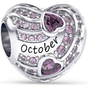 YUVUXE Birthstone Charms Bead Charm for Women Bracelets and Necklaces 925 Sterling Charms for Bracelets Heart Bead Happy Birthday Charm for Women in Saudi Arabia
