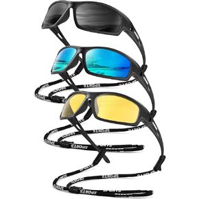 Polarized-Sunglasses-Men Sports Mens-Sunglasses: Sun-Glasses with UV400 Protection for Driving Golf Fishing Running in Kuwait